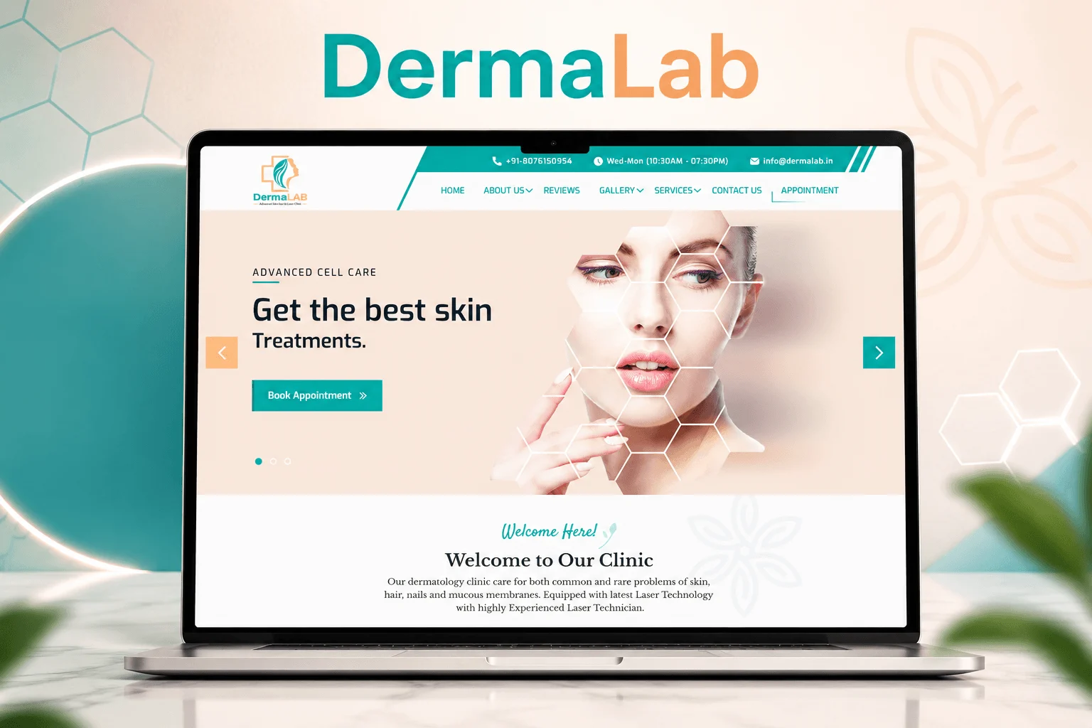 Dermalab clinic website web design, web development and SEO in Jamshedpur