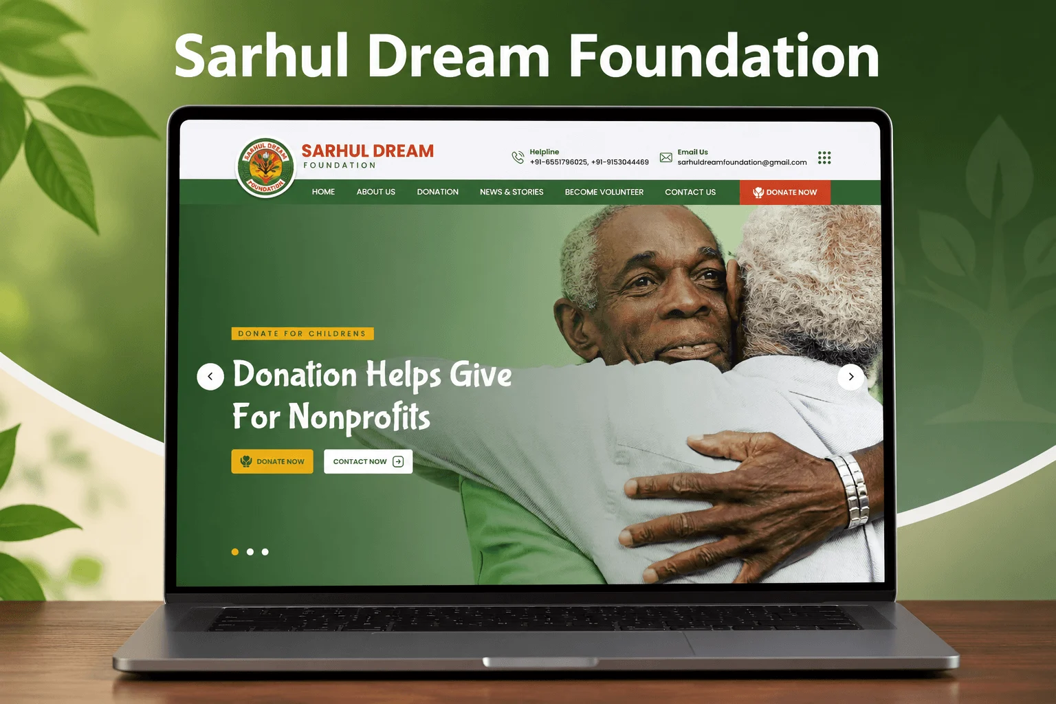 Sarhul Dream Foundation NGO website design and web development in Hazaribagh